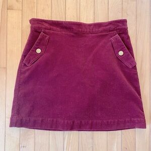 Copper Key Women’s Burgundy Corduroy Mini Skirt Size Medium